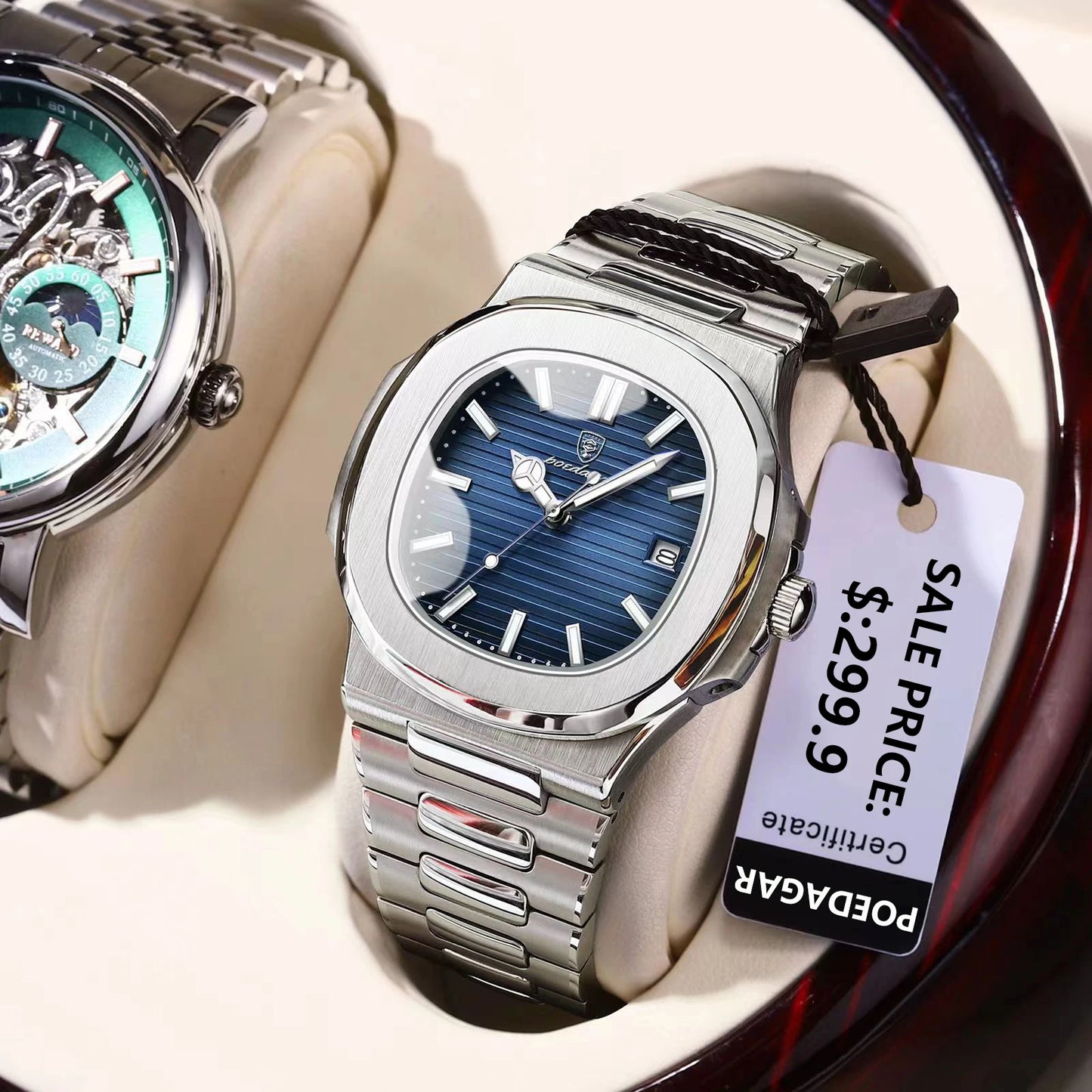 POEDAGAR Square Luxury Men