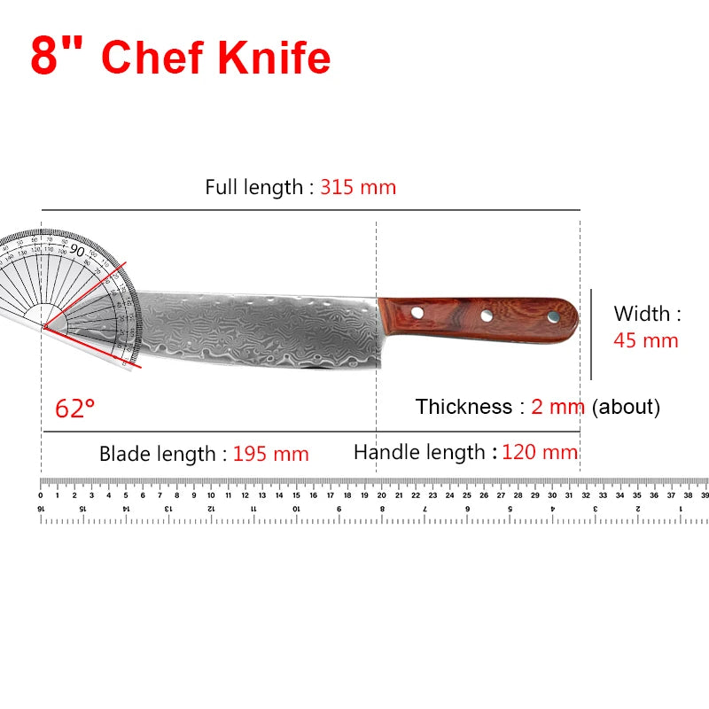 Couteau de Chef Santoku - Collection Hikari no Ha