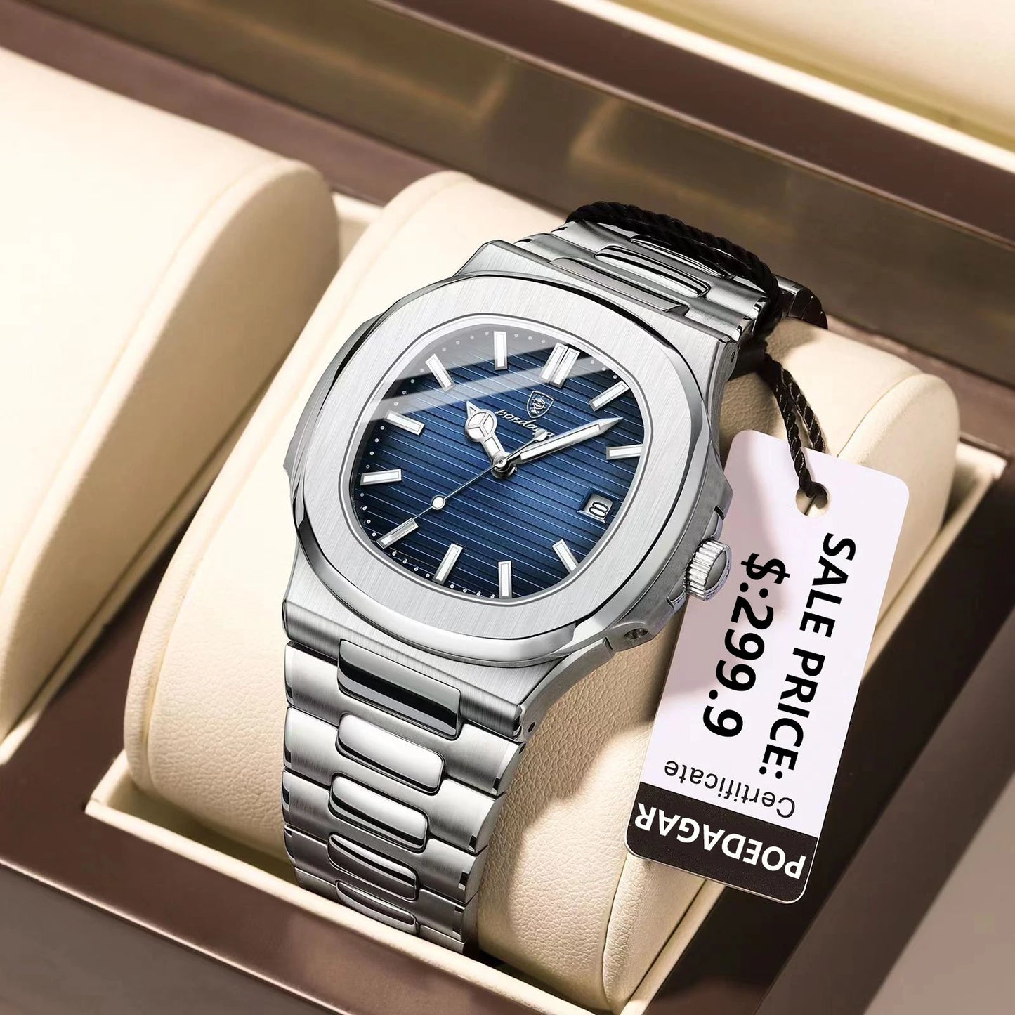 POEDAGAR Square Luxury Men