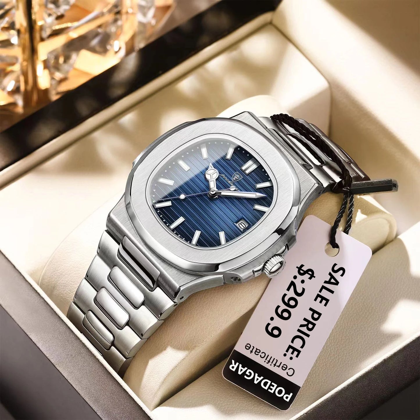 POEDAGAR Square Luxury Men